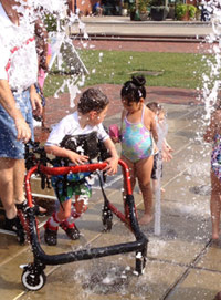 Enjoying some time in the fountains